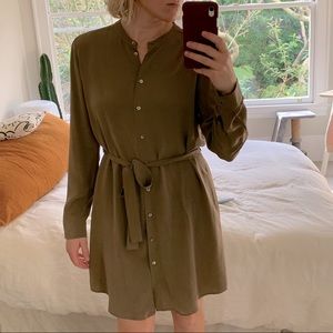 Silk Aritzia shirt dress